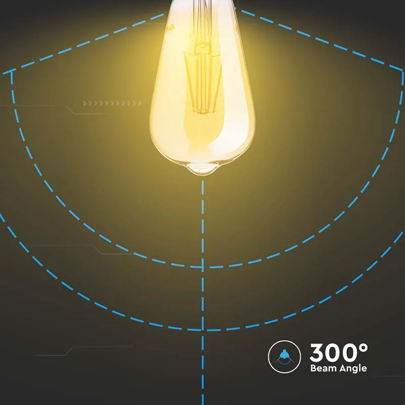 Bec LED ST64 E27 6W cu Filament 2200K Model Edison