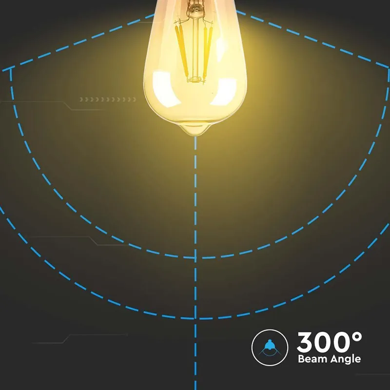 Bec LED ST64 E27 8W cu Filament 2200K Alb Cald Model Edison