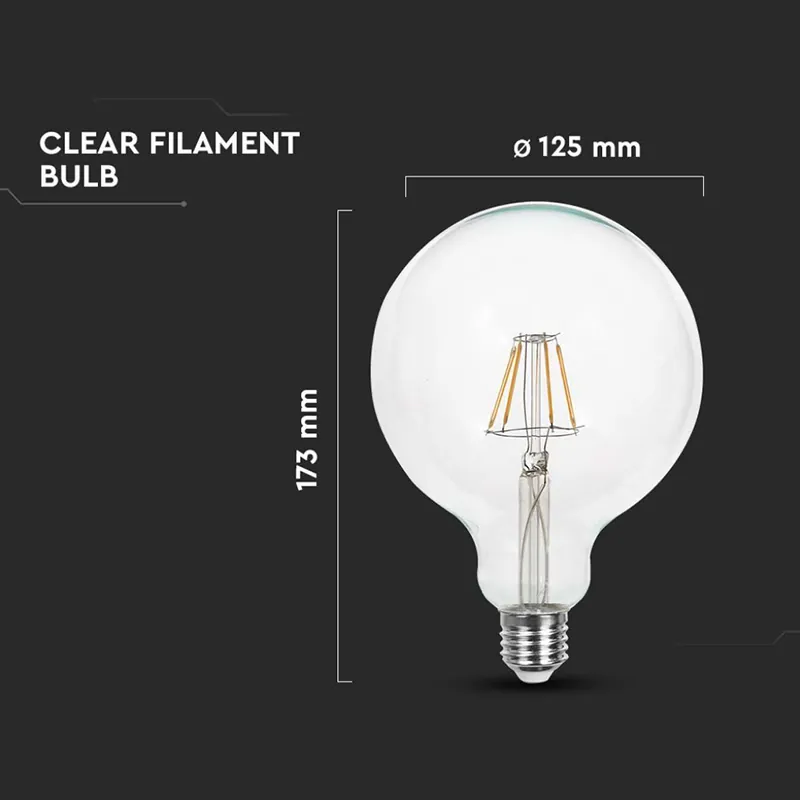 Bec G125 E27 10W cu Filament 6500K