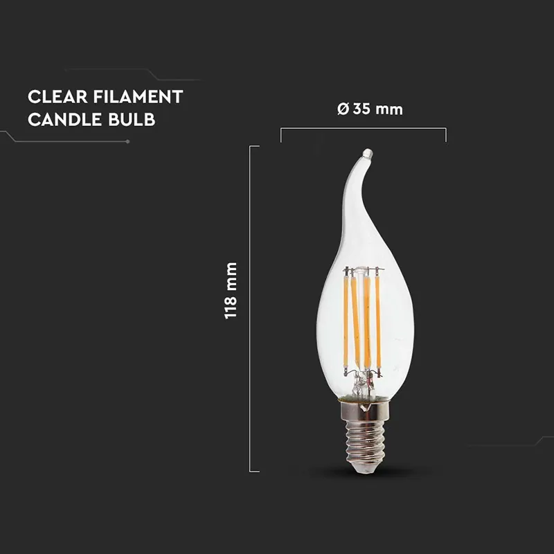 Bec LED Filament E14 4W 6500K