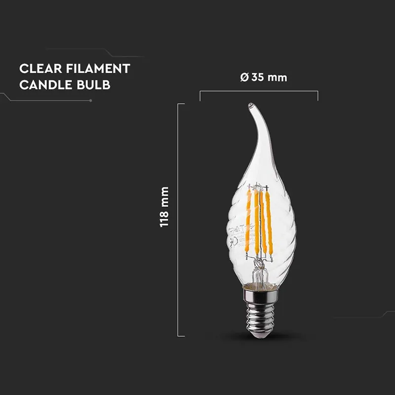 Bec LED Filament E14 4W 4000K