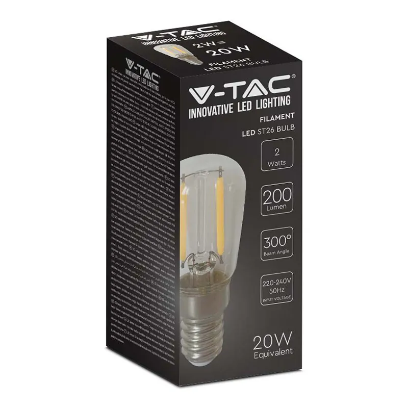 Bec E14 ST26 cu Filament LED 2W 3000K Alb Cald