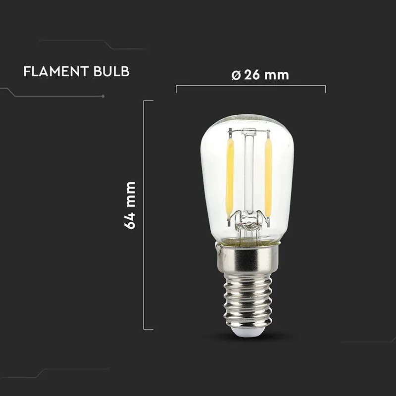 Bec E14 ST26 cu Filament LED 2W 3000K Alb Cald