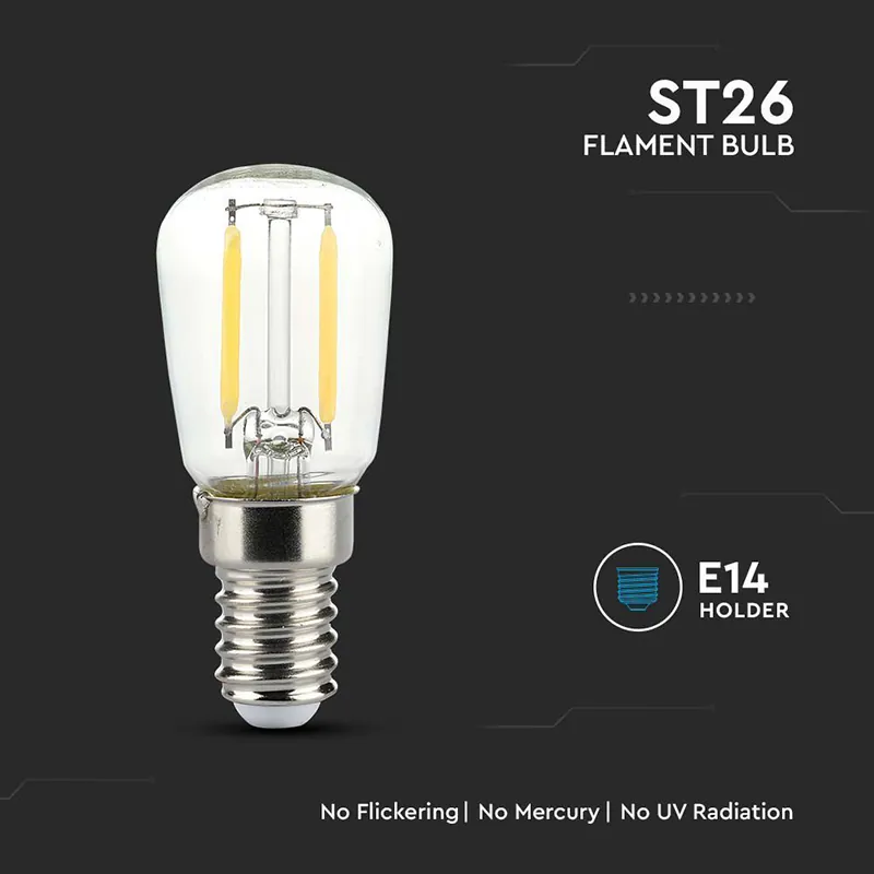 Bec E14 ST26 cu Filament LED 2W 3000K Alb Cald