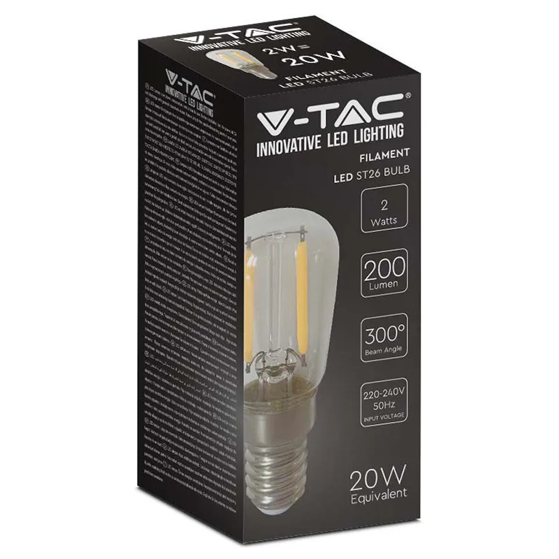 Bec E14 ST26 cu Filament LED 2W 4000K Alb Neutru