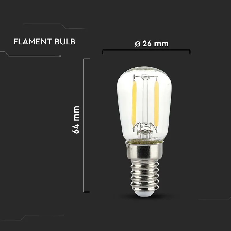 Bec E14 ST26 cu Filament LED 2W 4000K Alb Neutru