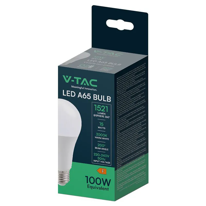 Bec LED A65 E27 15W 3000K Alb Cald