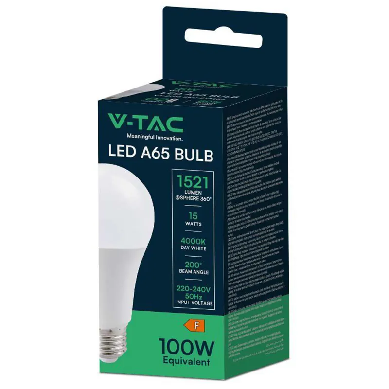 Bec LED A65 E27 15W 4000K Alb Neutru