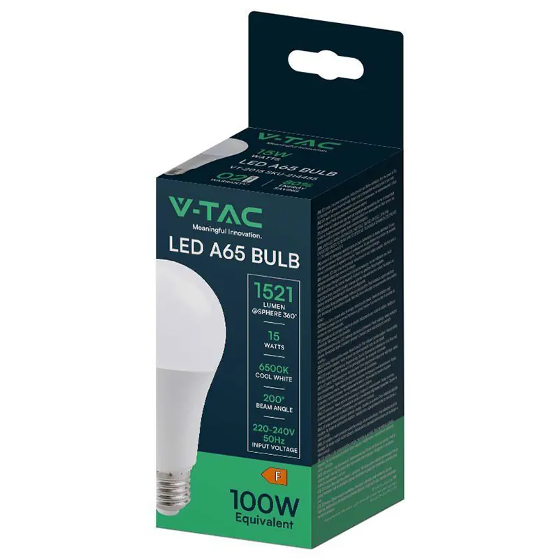 Bec LED A65 E27 15W 6500K Alb Rece
