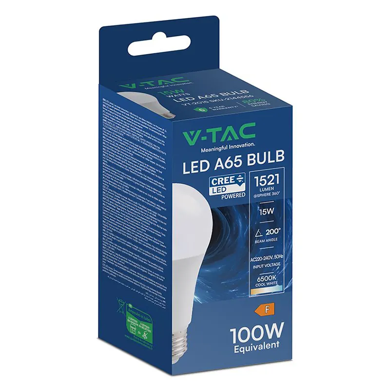 Bec LED A65 E27 15W 6500K Alb Rece Cip Cree