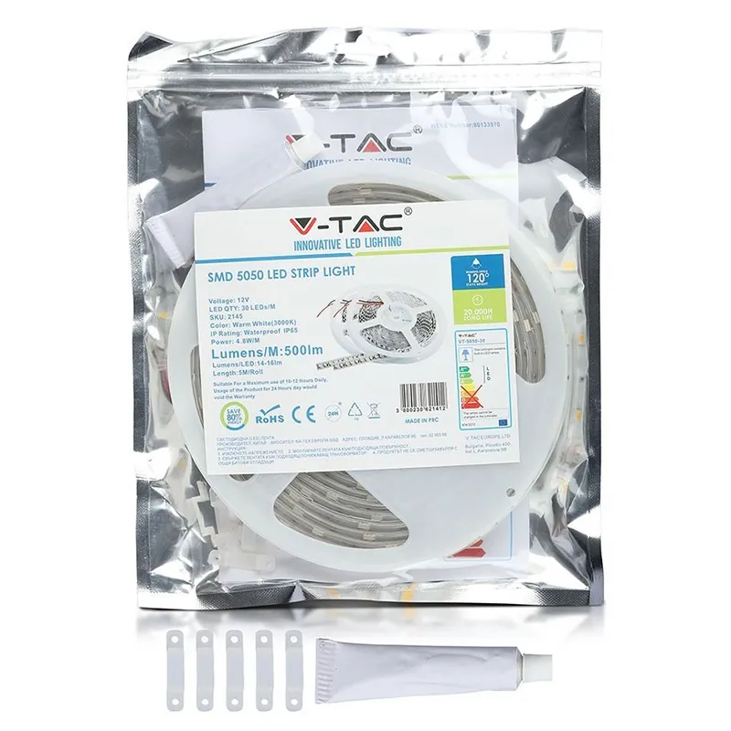 Banda LED SMD5050 30LED/M 3000K IP65 5M