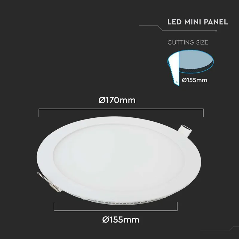 Panou LED Rotund Incorporabil 12W 4000K Alb Neutru