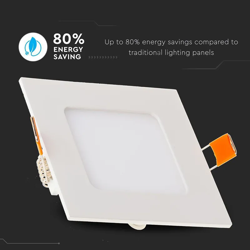Panou LED Patrat Incorporabil 6W 6400K Alb Rece