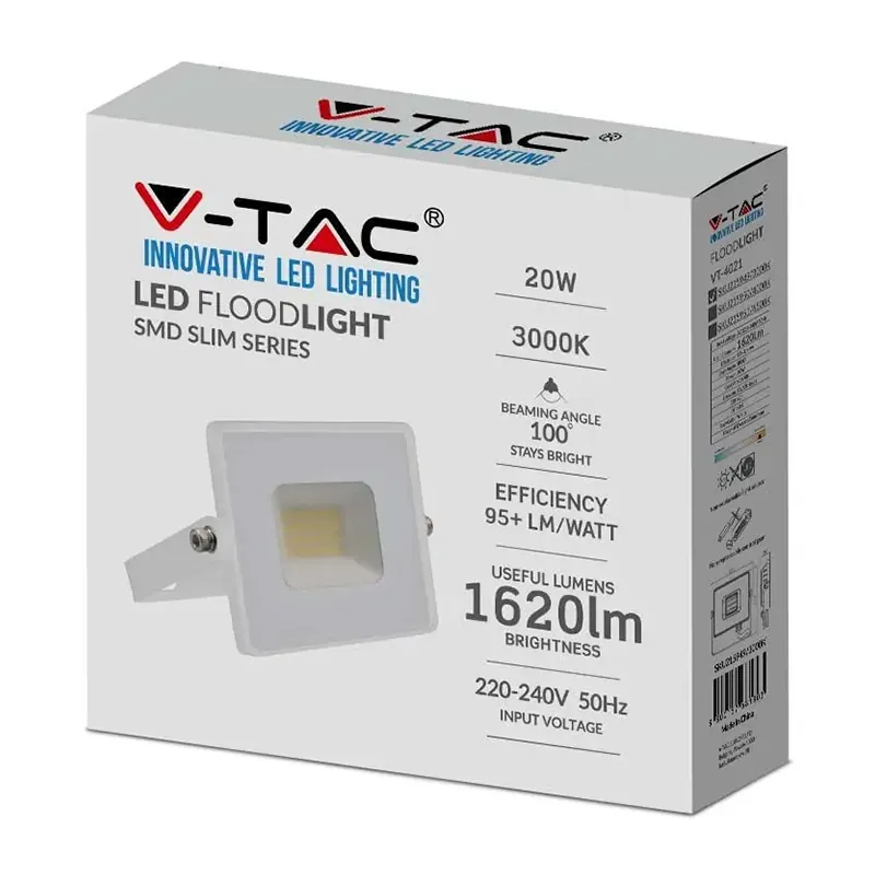 Reflector LED SMD 20W 3000K IP65 - Alb