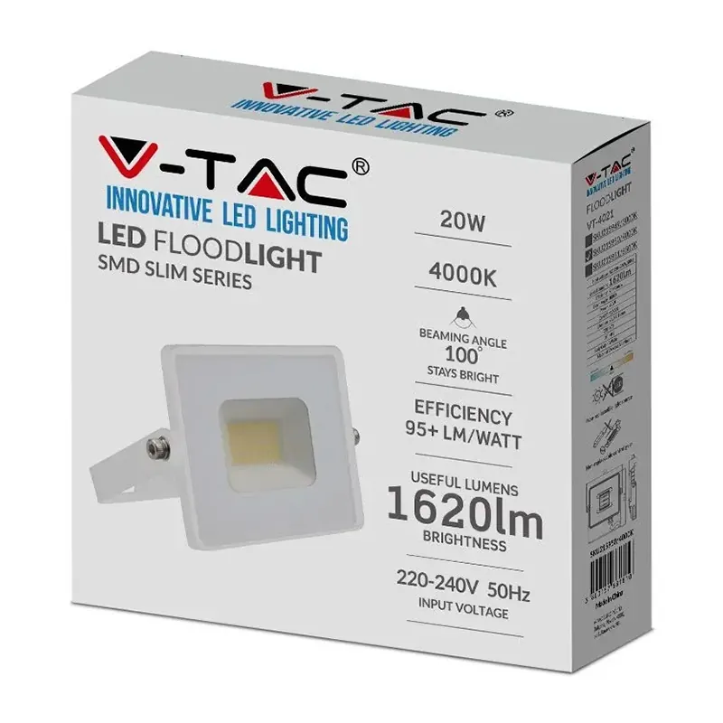 Reflector LED SMD 20W 4000K IP65 - Alb