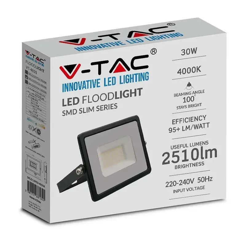 Reflector LED SMD 30W 6400K IP65 - Negru