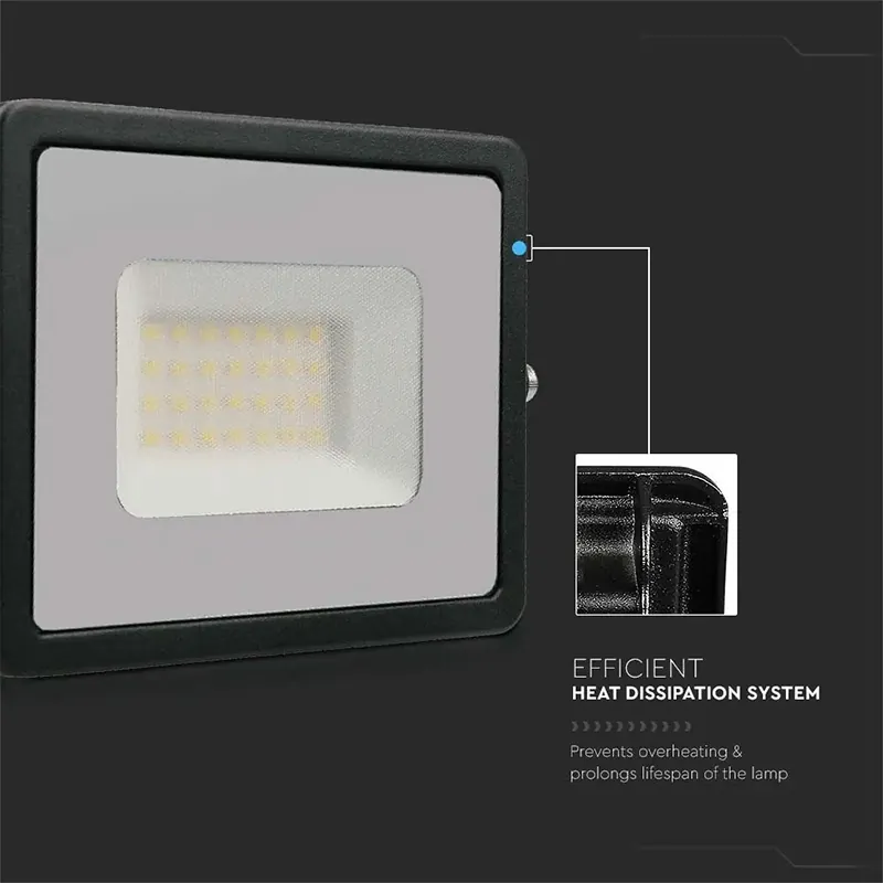 Reflector LED SMD 30W 6400K IP65 - Negru