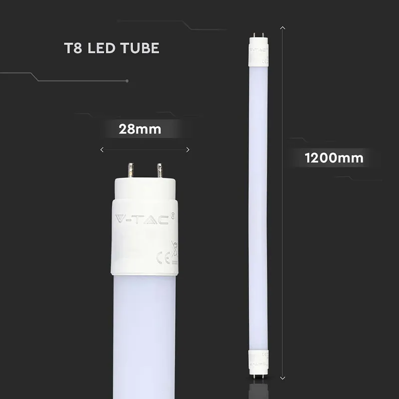 Tub LED T8 12W 120CM 6400K Alb Rece - 160LM/Watt