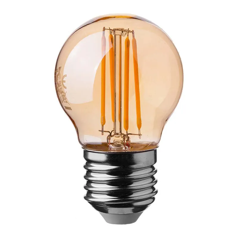 Bec LED G45 E27 4W cu Filament 2200K Alb Cald