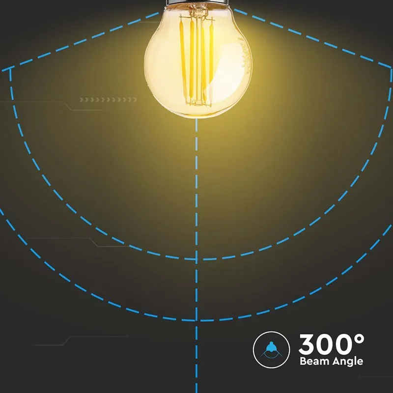 Bec LED G45 E27 4W cu Filament 2200K Alb Cald