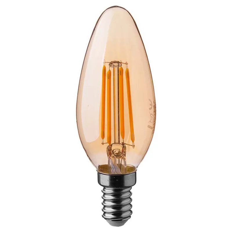 Bec LED E14 4W cu Filament 2200K Alb Cald