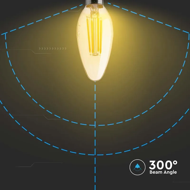 Bec LED E14 4W cu Filament 2200K Alb Cald