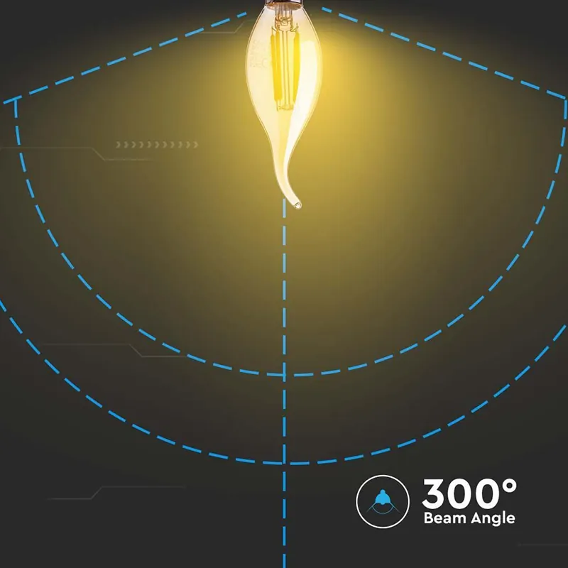 Bec LED E14 4W cu Filament 2200K Alb Cald