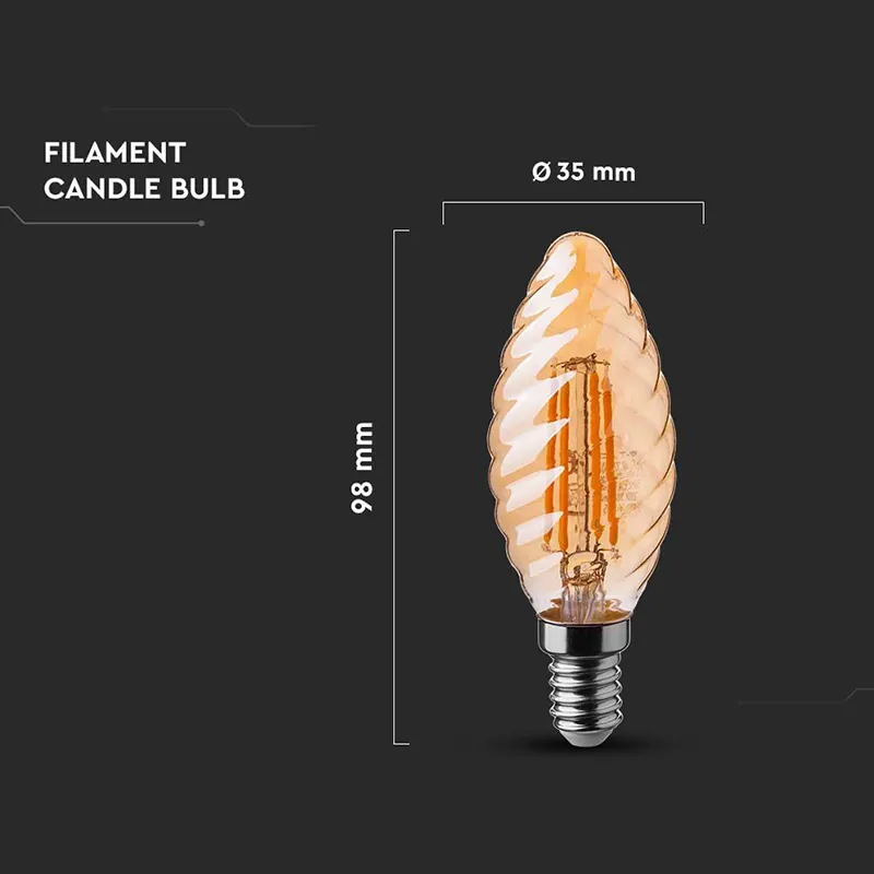 Bec LED E14 4W cu Filament 2200K