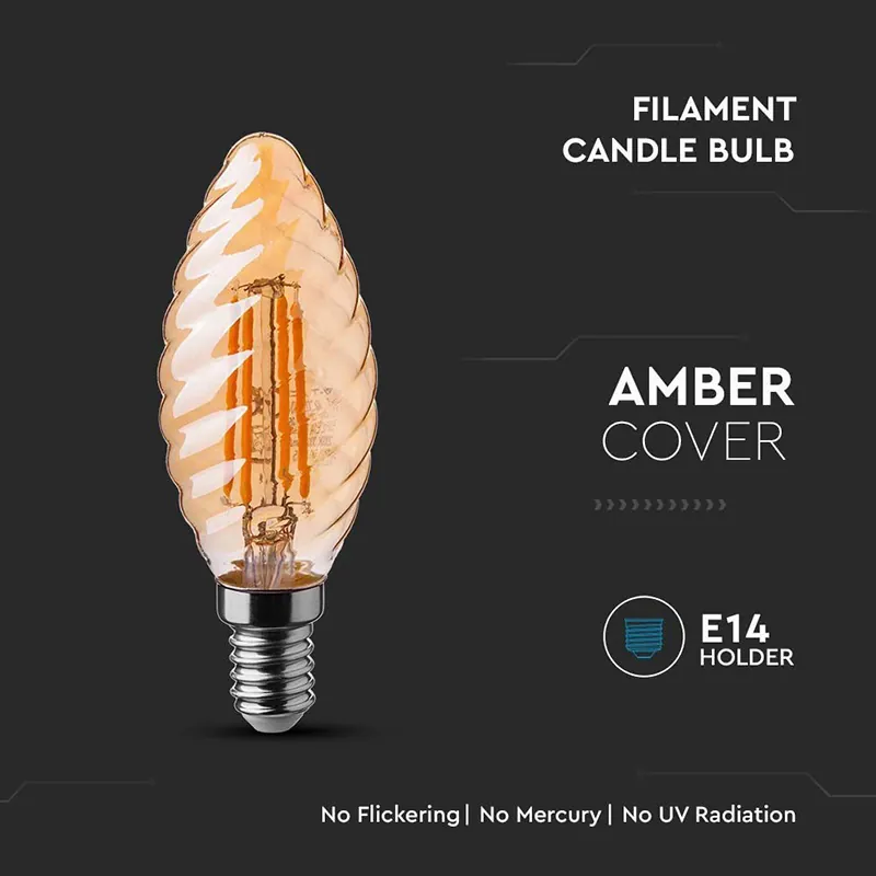 Bec LED E14 4W cu Filament 2200K