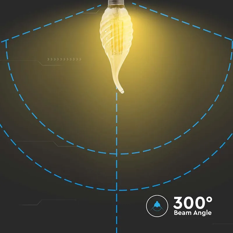 Bec LED E14 4W cu Filament 2200K Alb Cald