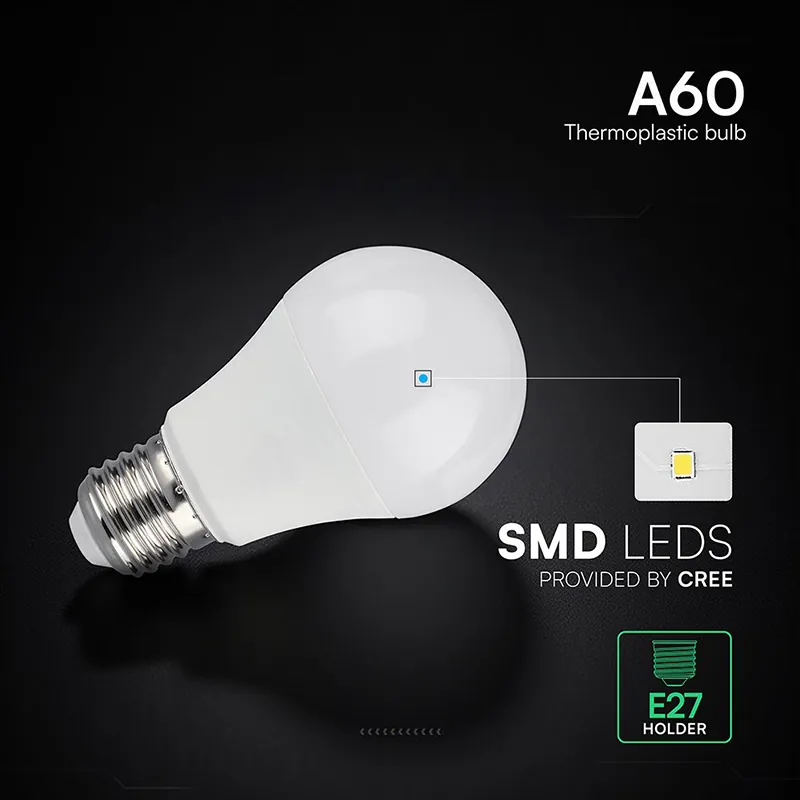 Bec LED A60 E27 8.5W 6500K Alb Rece Cip Cree