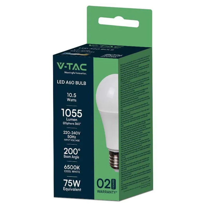 Bec LED A60 E27 10.5W 6500K Alb Rece