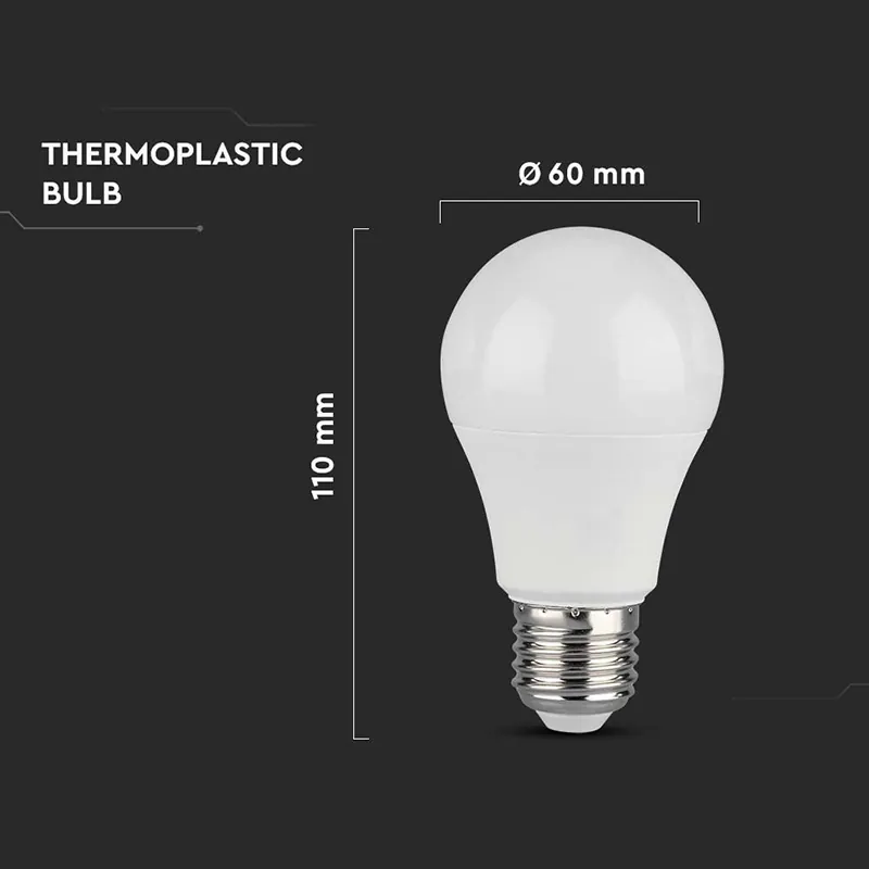 Bec LED A60 E27 10.5W 6500K Alb Rece