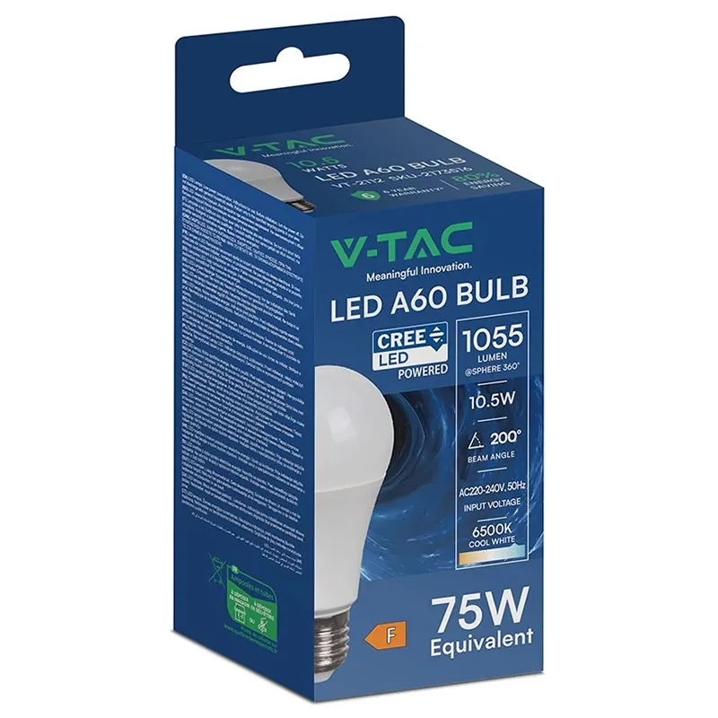 Bec LED A60 E27 10.5W 6500K Alb Rece Cip Cree