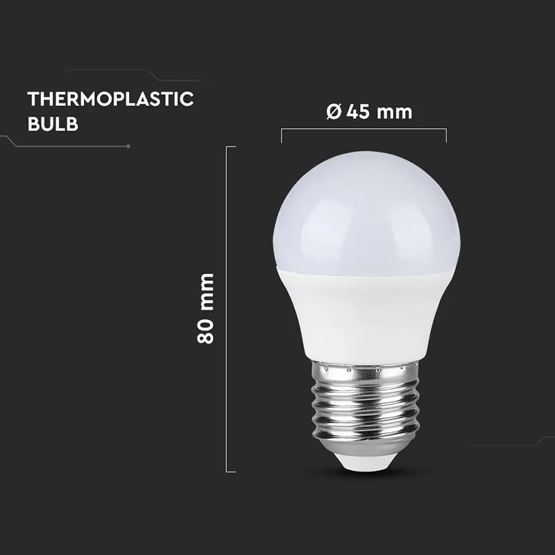 Bec LED G45 E27 4.5W 3000K Alb Cald