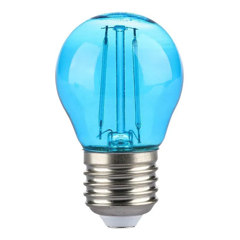 Bec LED G45 E27 2W cu Filament Lumina Albastra