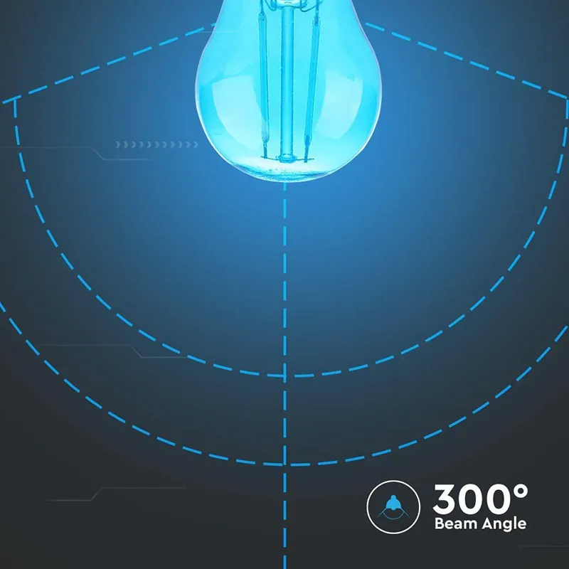 Bec LED G45 E27 2W cu Filament Lumina Albastra