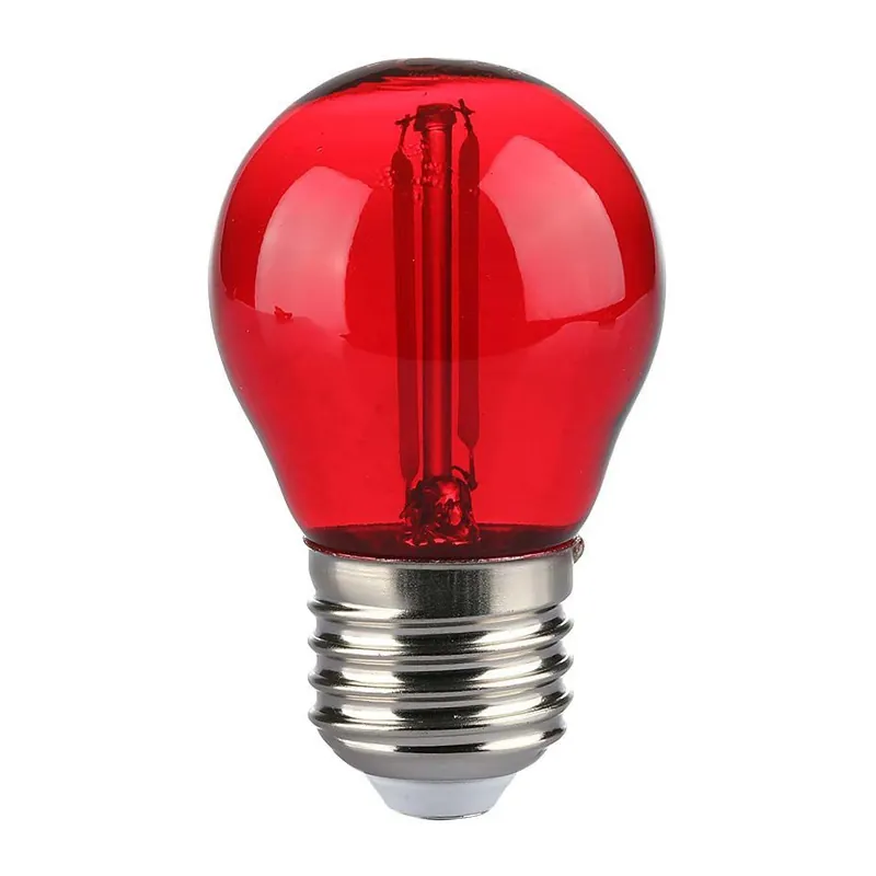 Bec LED G45 E27 2W cu Filament Lumina Rosie