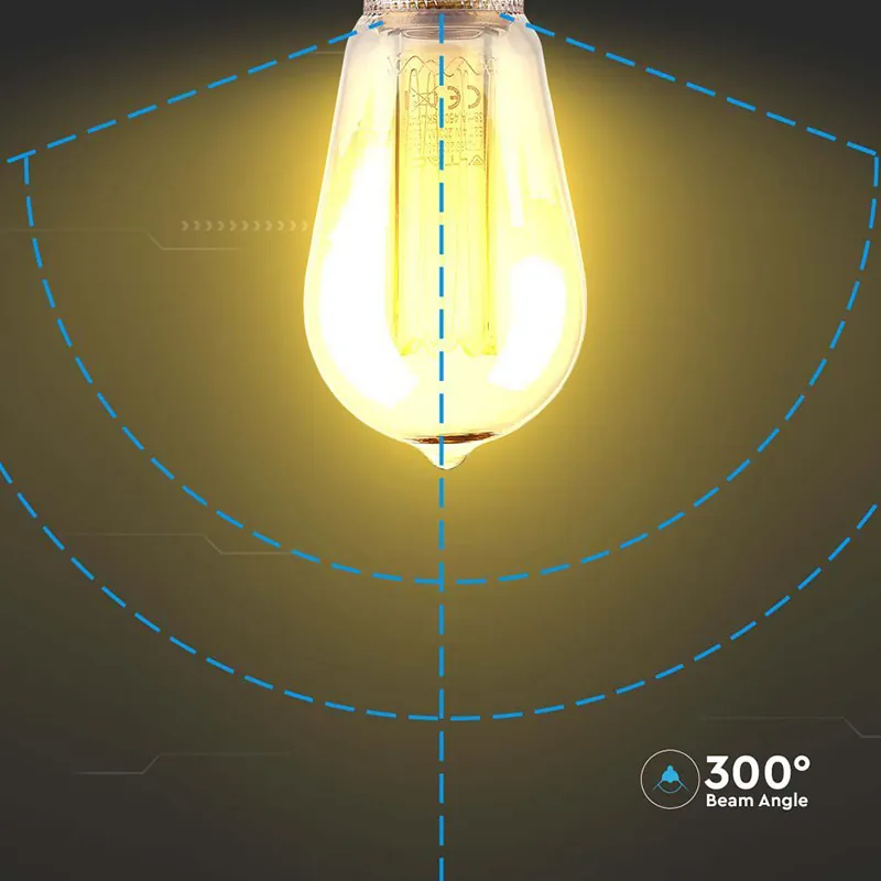Bec LED ST64 E27 4W cu FILAMENT1800K Model Edison