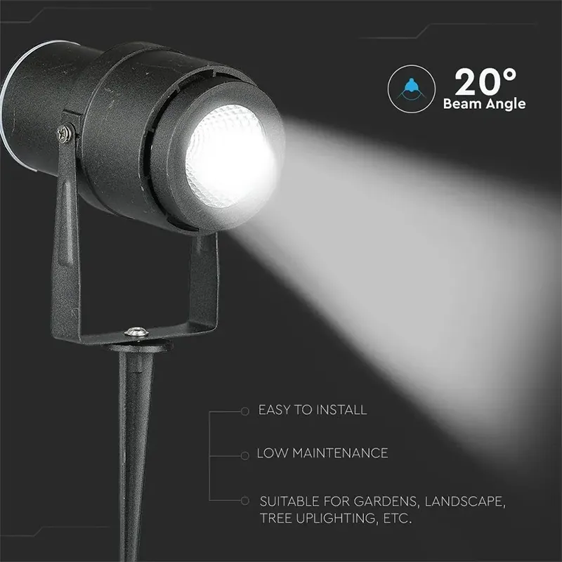 Lampa Gradina IP65 12W 4000K Alb Neutru - Negru