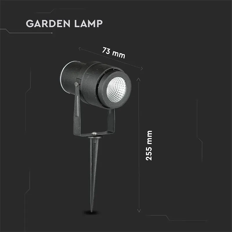 Lampa Gradina IP65 12W 4000K Alb Neutru - Negru