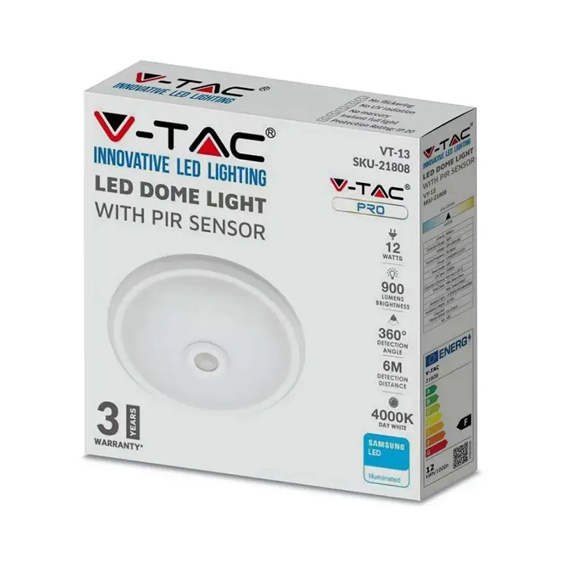 Plafoniera LED 12W IP20 Senzor de Miscare 4000K Alb Neutru