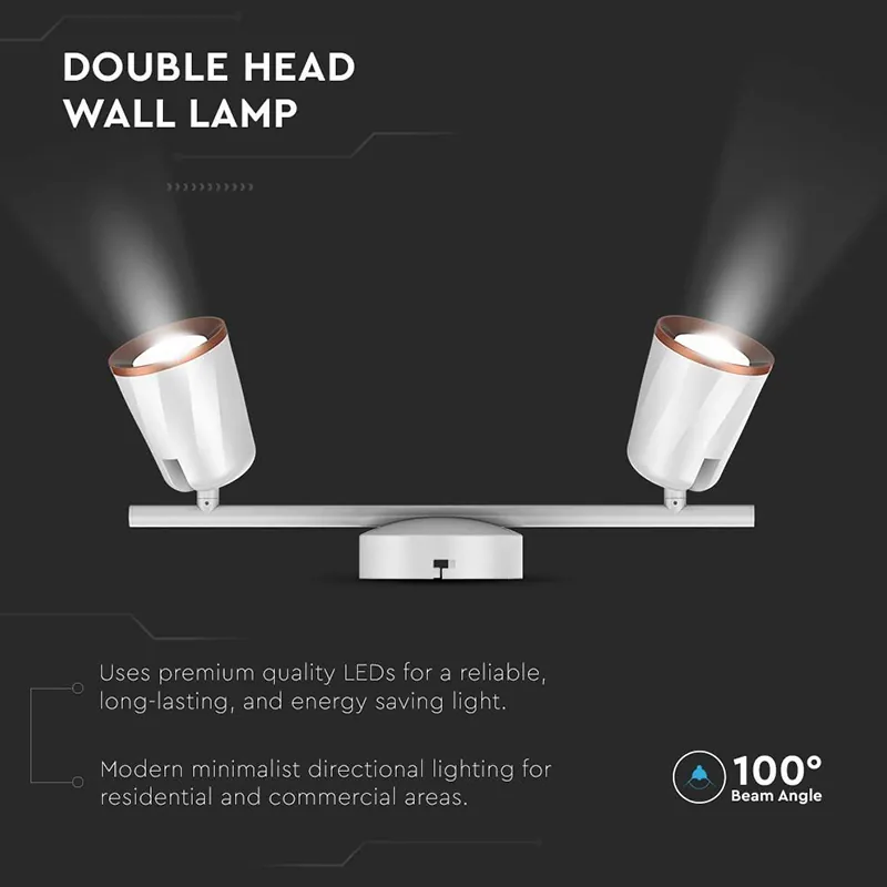Lampa LED Montaj Perete 2X6W 4000K Alb Neutru - Alb