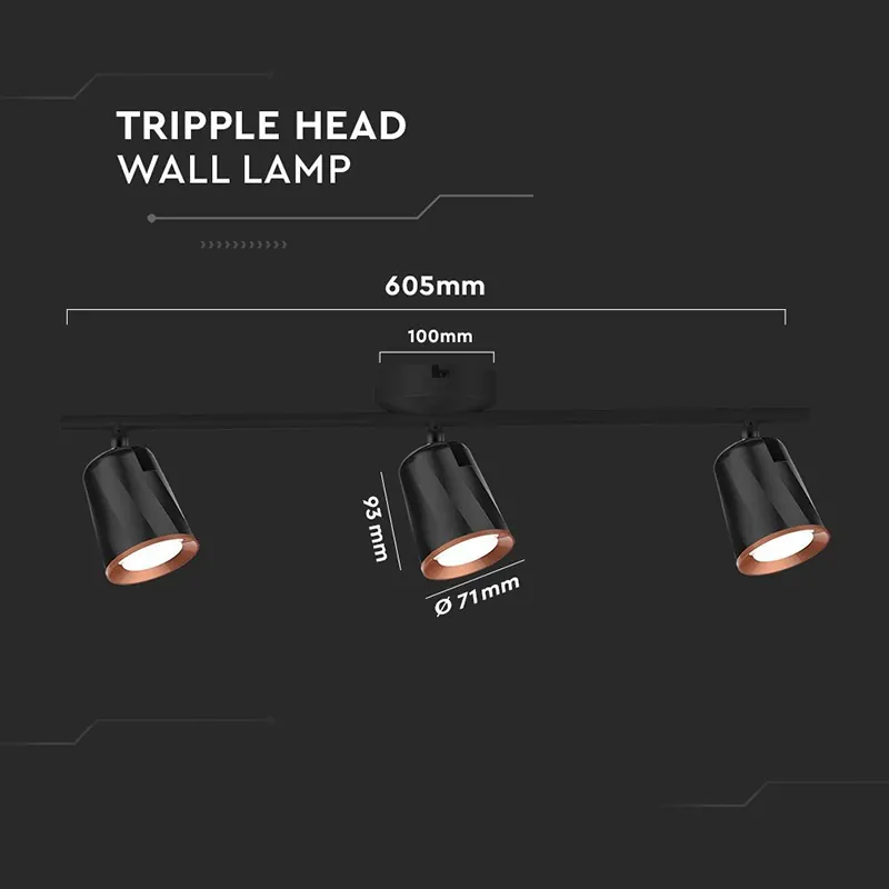 Lampa LED Montaj Perete 18W 4000K Alb Neutru, Negru