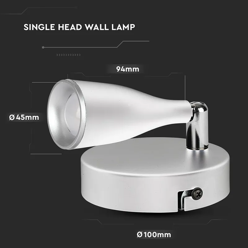 Lampa LED Montaj Perete 4.5W 4000K Alb Neutru - Alb