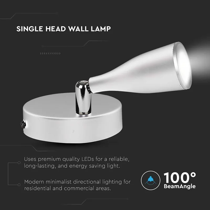 Lampa LED Montaj Perete 4.5W 4000K Alb Neutru - Alb