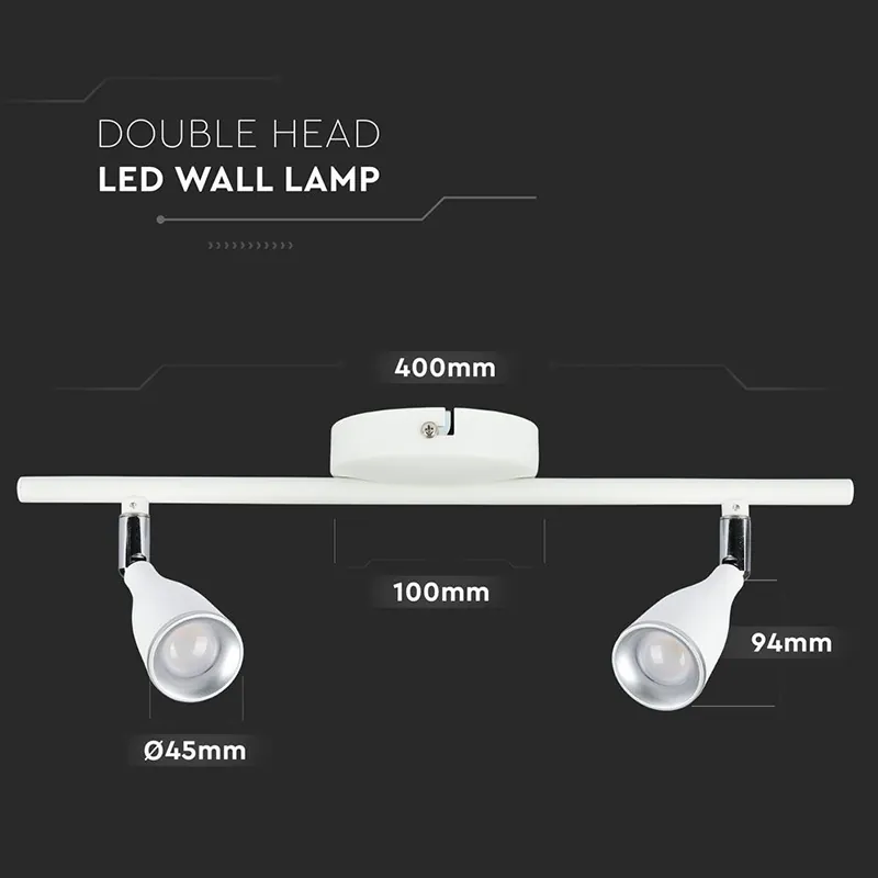 Lampa LED Montaj Perete 9W 4000K Alb Neutru - Alb