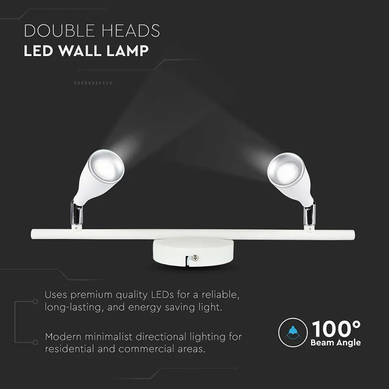 Lampa LED Montaj Perete 9W 4000K Alb Neutru - Alb