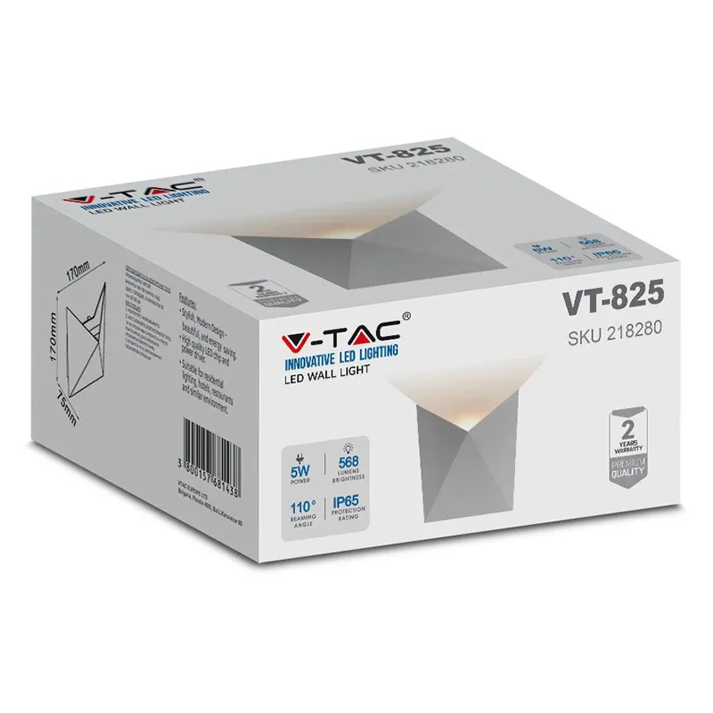 Lampa LED 5W 3000K Alb Cald IP65 - Alb