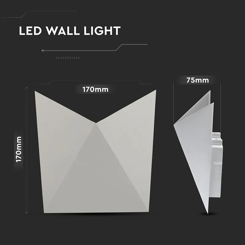 Lampa Perete LED 5W IP65 3000K - Gri